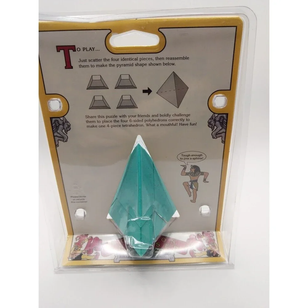 New Vintage 1997 Nearly Almost Perhaps Impossible Puzzle-4 Piece Jigsaw Pyramid